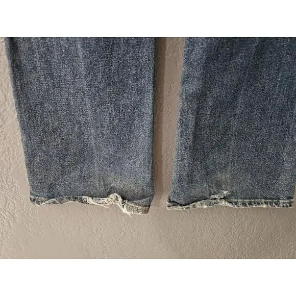 Women's So Denim Jeans Pants Size 0 24W Blue High Rise 90s Bootcut Distressed - Picture 9 of 16